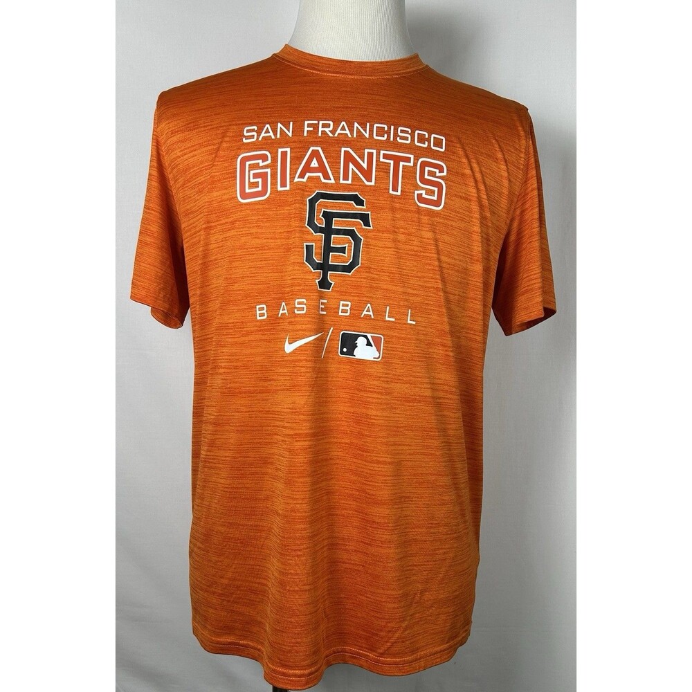 San Francisco Giants Mens L The Nike Tee Dri-Fit Authentic Collection MLB Orange